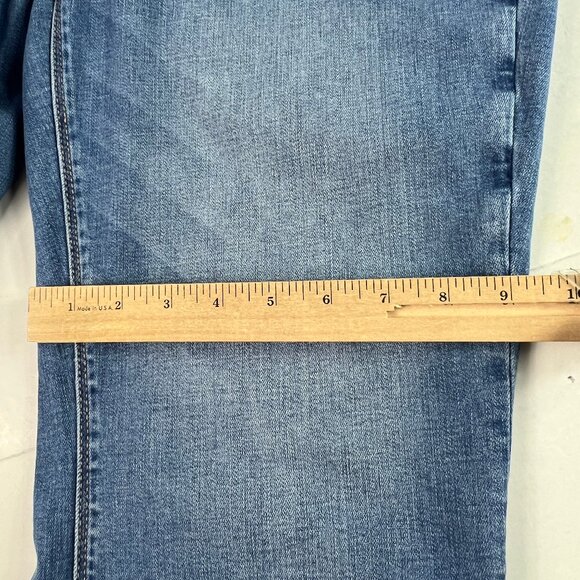 American Eagle Jean Women 37x30* High Rise Artist Flare Blue Faded Denim Tag 18R - Picture 13 of 16